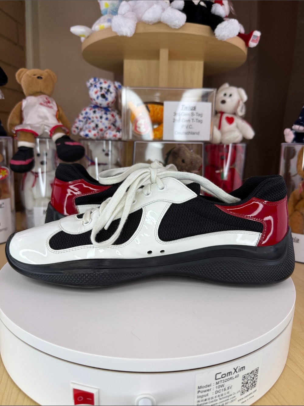 💥PRADA - America's Cup Sneakers Patent leather and Technical Fabric - Size 8 UK - Picture 11 of 14